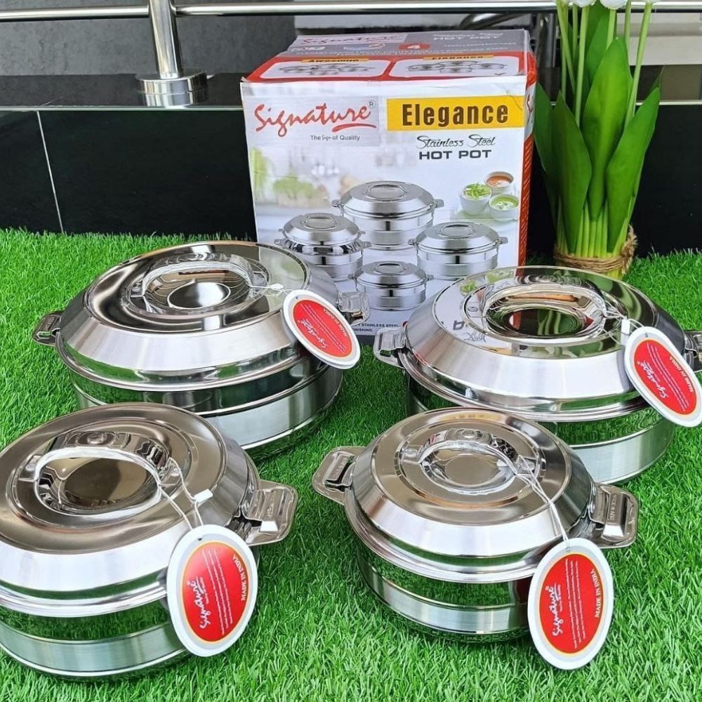 4 pcs Elegance Stainless Steel Hotpots