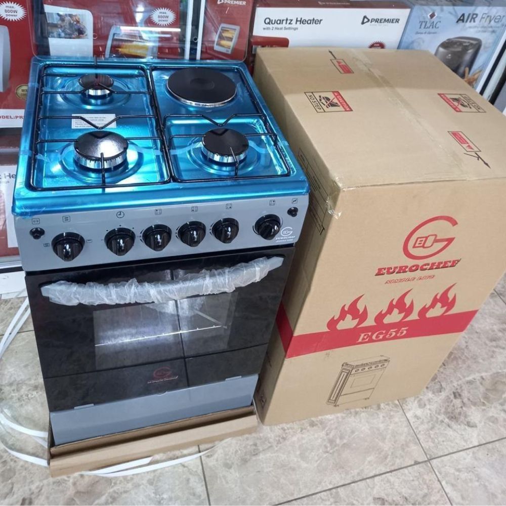 Eurochef Free Standing 3-Gas + 1-Electric Cooker with Electric Oven